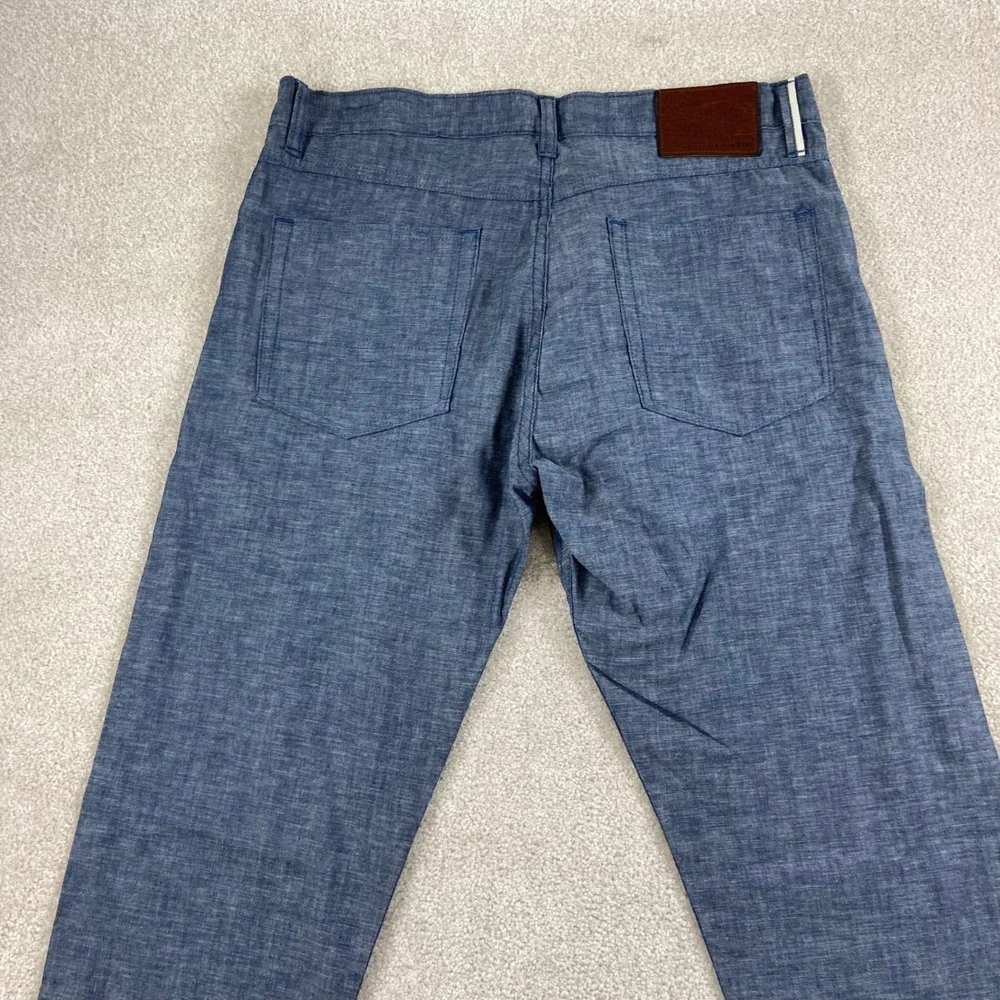 Gustin Pants Mens 36 Blue Slim Fit California Sewn Chambray Cotton Trousers